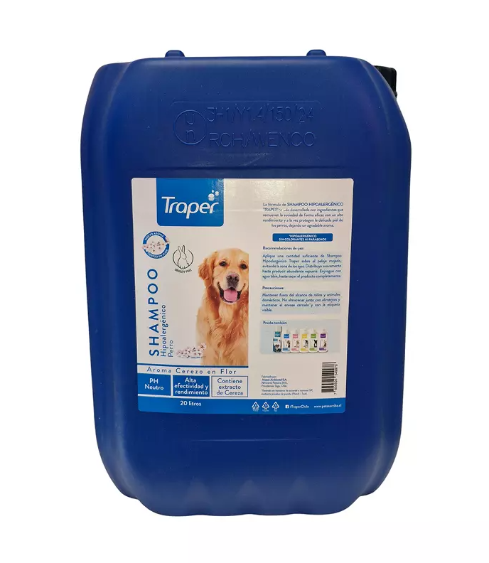 Shampoo Hipolargénico Perro 20 litros Traper