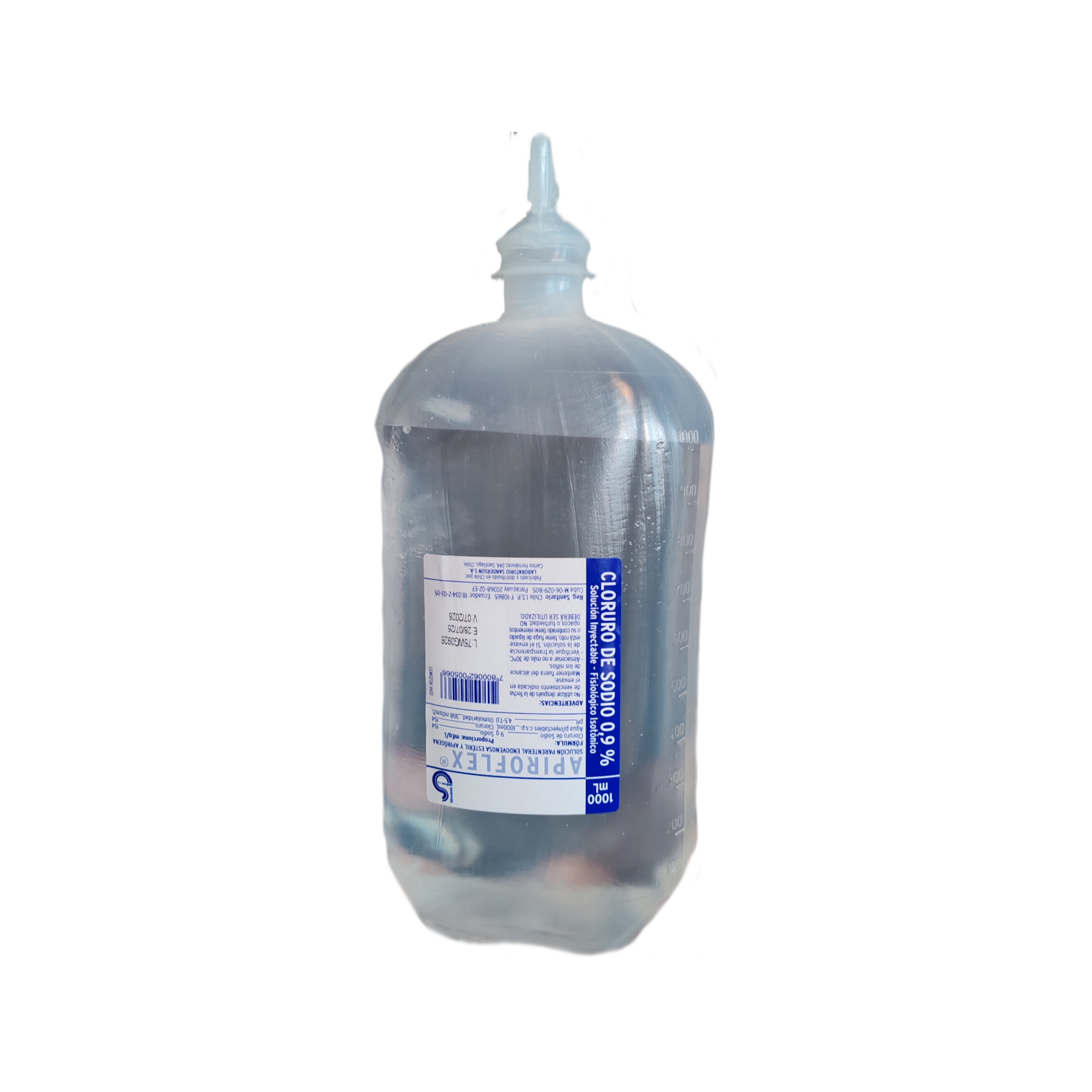 Cloruro de Sodio 0.9% 1000 ml.